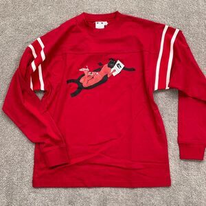 X-girl T-Shirt Men M Red Football Graphic Retro Pin-up‎ Japanese Art